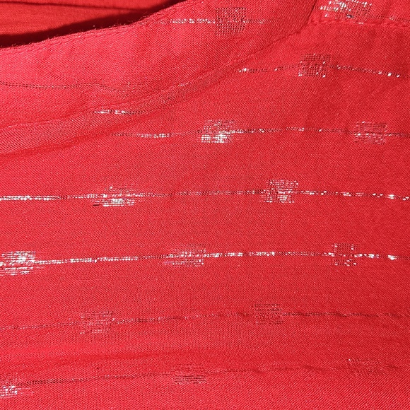 Crown & Ivy 2X Vibrant Coral Red Sleeveless Top with Silver Embellishments NWOT - Picture 3 of 7